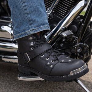 Harley-Davidson Brake Buckle Men's Leather Boots - Black, US 10